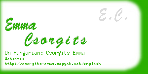emma csorgits business card